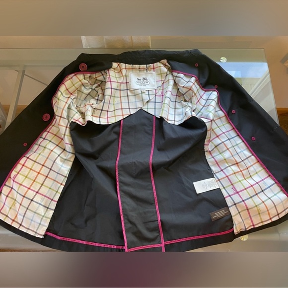 Coach Black Double-Breasted Trench Coat over $400 retail NWOT - Picture 7 of 10
